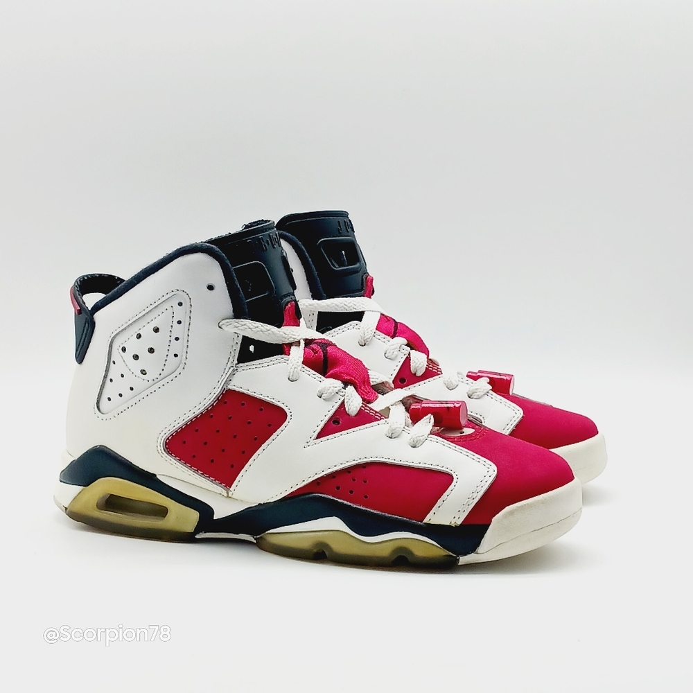 Jordan 6 Retro "Carmine" 2014 Basketball Shoes Size 4.5 Youth/6 Women - Picture 3 of 13